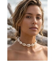 DENİZ KABUĞU MİDYE CHOKER TASMA KOLYE