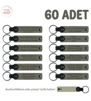 Kül Gri & Sütlü Kahve, İşletmelere Özel Üretim, Alternatif Promosyonel Anahtarlık, 60' lı Set