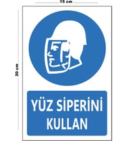 Metal Yüz Siperini Kullan 15 Cm x 20 Cm Uyarı Levhası Yönlendirme Tabelası