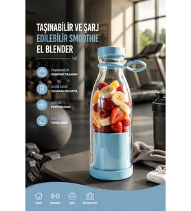 USB Şarjlı Mini Blender 380 ml Pratik Smoothie Hazırlayıcı