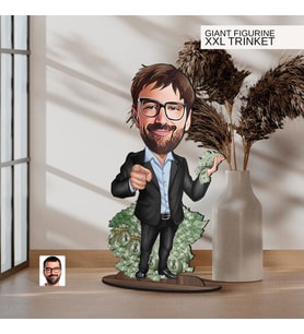 BK Gift Kişiye Özel Boss Baba Karikatürlü Büyük Boy Ahşap Biblo-5 Arkadaşa Hediye , Sevgiliye Hediye, Kişiye Özel Biblolar