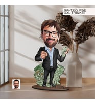 BK Gift Kişiye Özel Boss Baba Karikatürlü Büyük Boy Ahşap Biblo-5 Arkadaşa Hediye , Sevgiliye Hediye, Kişiye Özel Biblolar