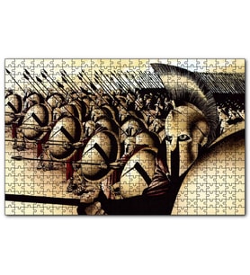 Cakapuzzle Mızraklı ve Kalkanlı Askerler  Puzzle Yapboz MDF (Ahşap) (120 Parça)
