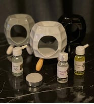 Buhurdanlık Seramik Ahşap Ayaklı & Buhur Koku Mum Set