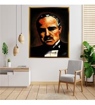 Tablore Godfather Marlon Brando Portre Tablosu Çerçeveli Kanvas Tablo Modern Salon Dekoru