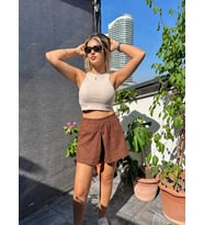 Oval Kesim Kadın Crop