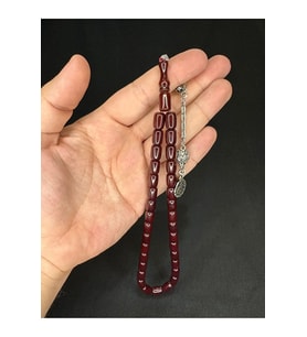 SIKMA ÇUBUK KEHRİBAR TESBİH KAHVERENGİ RENKLİ KAPSÜL KESİM 11,5MMX8,5MM