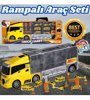 Rampalı İnşaat Tır Seti - İnşaat Taşıyıcı Tır - Kaydıraklı Kamyon - Araç Yol Seti - Tır Yol Seti - O