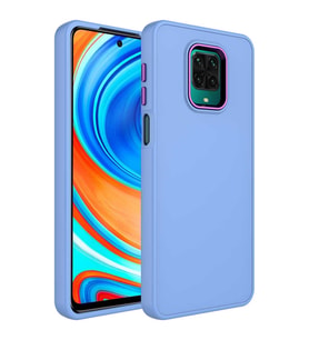Xiaomi Redmi Note 9S Uyumlu Kılıf Metal Çerçeve ve Buton Tasarımlı Silikon Zore Luna Kapak
