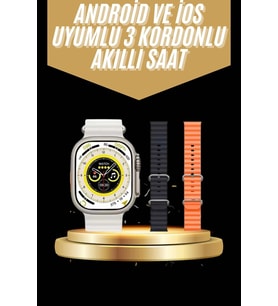 Yeni Nesil 3 Kordonlu Kol Saati 49 Mm Amoled Ekran Akıllı Saat