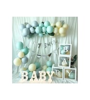 30 Adet Balonlu Babby Şeffaf Kutulu Balon Standlı Balon Konsept Doğum Günü Parti Set Süsü