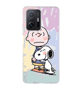 Xiaomi Mi 11T - 11T Pro Uyumlu Snoopy ve Charlie Brown Tasarımlı Şeffaf Telefon Kılıfı