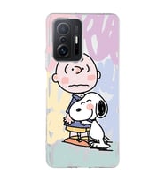 Xiaomi Mi 11T - 11T Pro Uyumlu Snoopy ve Charlie Brown Tasarımlı Şeffaf Telefon Kılıfı