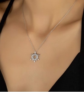 KAR TANESİ 925 AYAR SWAROVSKİ KOLYE
