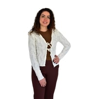 Kadın Yazlık Otantik Bürümcük Hırka BGL-ST04246 (Krem)