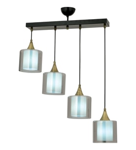 AVONNI AV-65233-4Y-BSY-F Siyah Boyalı Modern Avize E27 Metal Cam 70x14cm