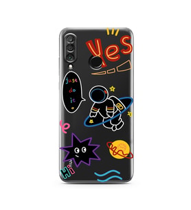 Huawei P30 Lite Uyumlu Baskılı Yumuşak Silikon Şeffaf Telefon Kılıfı