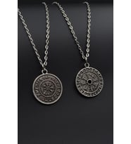 2'li Viking Pusula - Viking Sembolleri Erkek Kadın Kolye Seti 925 Ayar Gümüş Kaplama