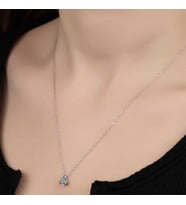 Swarovski Taşlı Gümüş Tektaş Bayan Kolye
