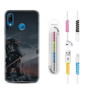 Huawei P20 Lite Mate 10 20 Lite Pro P40 Lite KılıfKablo Koruma Spiral Silikon Warrior 1653