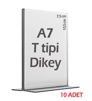 A7 T-Tipi Dikey Şeffaf pleksi 10adet Föylük Menü Broşür Etiket Fiyatlık Fotoğraflık Albümlük