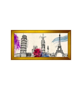 Manzara Temalı Kanvas Tablo 50 x 70 cm Gold Çerçeve