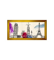 Manzara Temalı Kanvas Tablo 50 x 70 cm Gold Çerçeve
