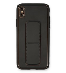 Durukar® iPhone XS Max Kılıf Coco Deri Standlı Kapak - Siyah