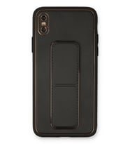 Durukar® iPhone XS Max Kılıf Coco Deri Standlı Kapak - Siyah