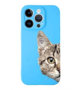Apple iPhone 14 Pro  Lansman Kılıf Catface  Tasarımlı Altı Kapalı İçi Kadife Kaplı  Kapak (Şeffaf)