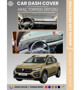 DACIA SANDERO EKRANSIZ BJI KASA (2021-2024) Torpido Örtüsü Ön Göğüs Koruma Araca Özel Tam Uyum