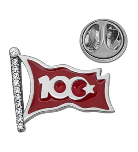 925 Ayar Gümüş 100. Yıl Ay Yıldız Rozet