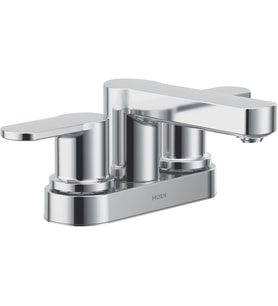 Moen 84015 Laris İki 4 "Centerset Modern Banyo Bataryası, 2 Kulplu, Krom (Çok Renkli)