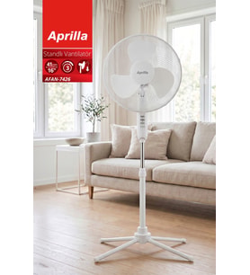 Aprilla AFAN-7426 Standlı Vantilatör 3 Kademe & Sessiz & Salınım & Metal Taban
