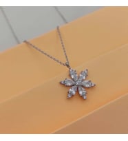 Gümüş Taşlı Kolye Papatya Model 925 Ayar