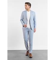 Mavi-Beyaz Kırlangıç Yaka 6 Drop Slim Fit Tam Astar Esnek Takım Elbise 1001260163