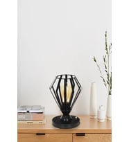 ULUS MASA LAMBASI CAMLI SİYAH ( CAMI METAL )