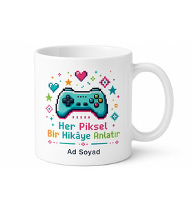 Pixel Art Temalı Özel Baskılı Kupa Bardak Retro Oyun Hediye