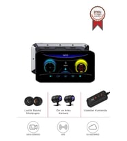 M8E Siyah Ultra Hd Wifi Ön+Arka Kamera ve Tekerlerk Basınç Göstergesi Motorsiklet Carplay