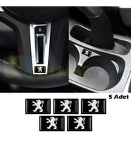 Peugeot Logo Direksiyon Jant Vites Torpido Damla Silikon Oto Sticker 5 Adet ( 17 x 11 mm Ölçü )