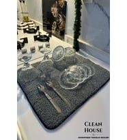 Visluna Mikrofiber Bulaşık Kurulama Matı Gri Renk 36*45 Cm Bulaşık Altlığı Süper Emici