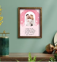 BK Gift Kişiye Özel Kendi El Yazın Mesajlı Fotoğraflı Doğal Ahşap Çerçeveli Tablo 30x40cm-2