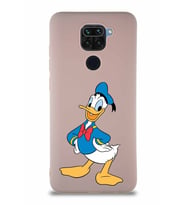 Xiaomi Redmi Note 9 Soft Premier Kapak Donald Duck-C Tasarımlı Silikon Kılıf - Pudra (Şeffaf)