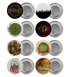 The Hobbit Çanta Rozeti Seti 8 Adet En Büyük Boy 5.8cm İğneli Broş