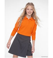 LCW Kids Turuncu Polo Yaka Kız Çocuk Pike Tişört