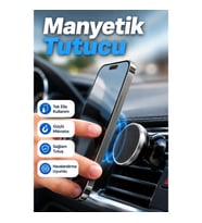 Manyetik Araç İçi Telefon Tutucu – Havalandırma Izgarası Uyumlu Kompakt Tasarım