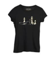 Satranç Siyah Kadın Tshirt