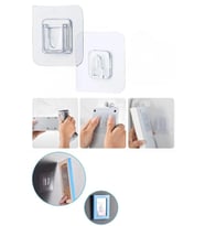 5 Çift Şeffaf Yapışkanlı Geçmeli Klips Eşya Tablo Resim Duvar Banyo Sabitleme Askısı Tutucu Askı Kancası