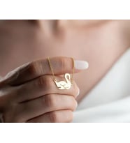 Kişiye Özel Modern Kuğu Model Kolye 925K Gümüş (Gold)