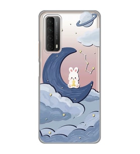 Huawei P Smart 2021 Uyumlu Sevimli Ayıcık Desenli Şeffaf Telefon Kılıfı